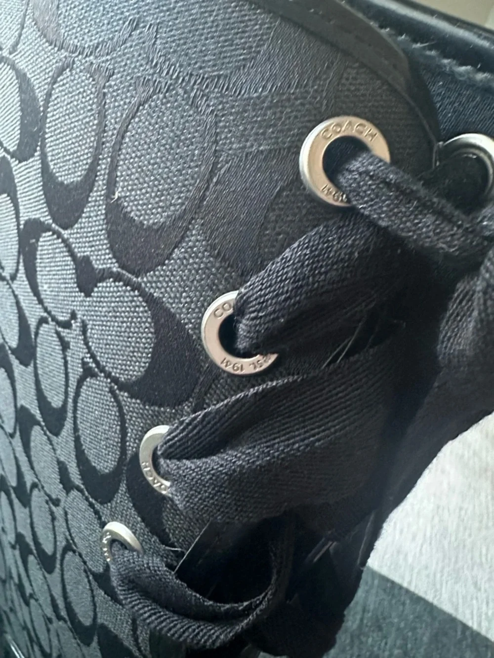 Coach Tristee Black/Grey Signature Tall Rain Boot - Picture 11 of 12